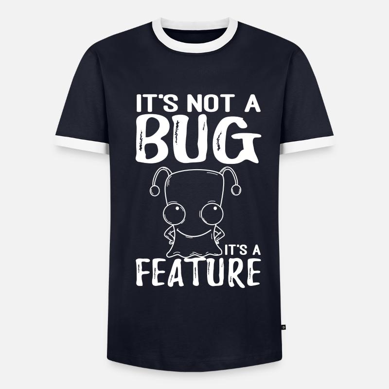 Kein Bug Sondern Ein Feature - Männer Kontrast-T-Shirt - Navy/Weiß 