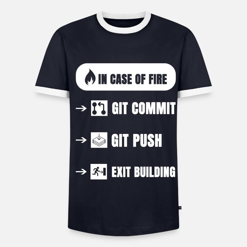 Git fire Funny - Men's Ringer Shirt - navy/white