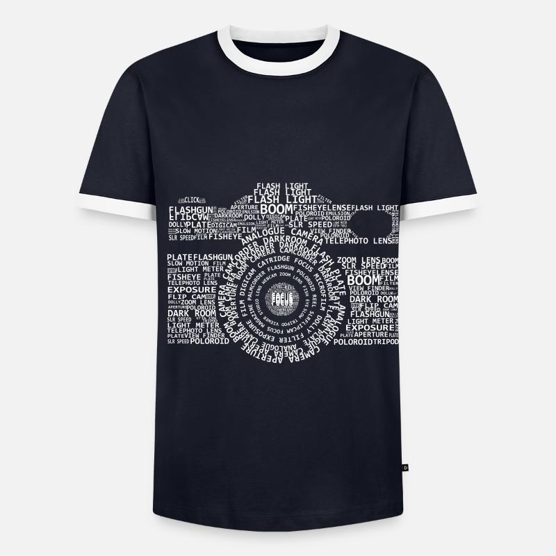 Camera description - Men's Ringer Shirt - navy/white