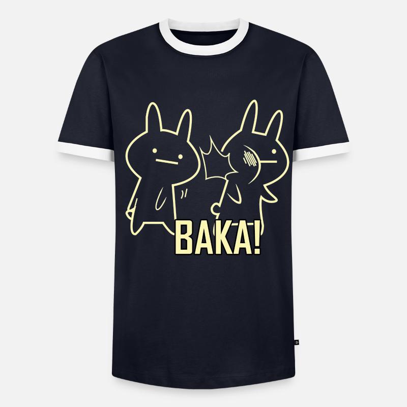 Funny rabbit baka - Men's Ringer Shirt - navy/white 