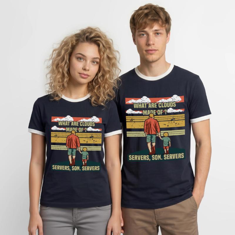 Programmierer Papa - Clouds Server Sohn Männer Kontrast-T-Shirt