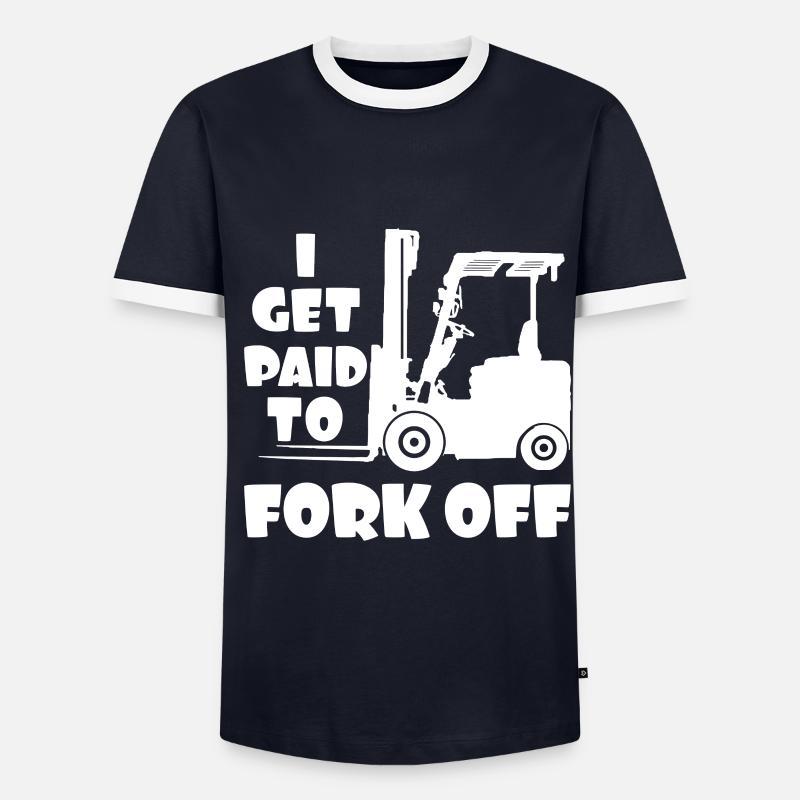 I Gabelstaplerfahrer Gabelstapler - Männer Kontrast-T-Shirt - Navy/Weiß 