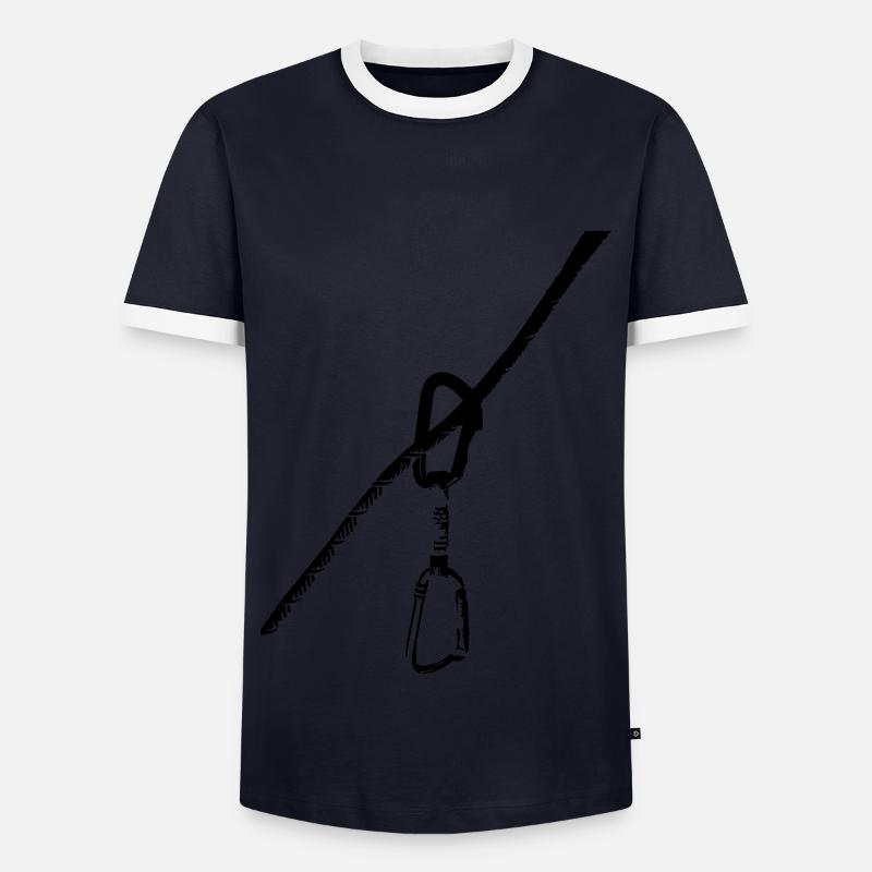 Seil + Expressschlingen - Männer Kontrast-T-Shirt - Navy/Weiß 