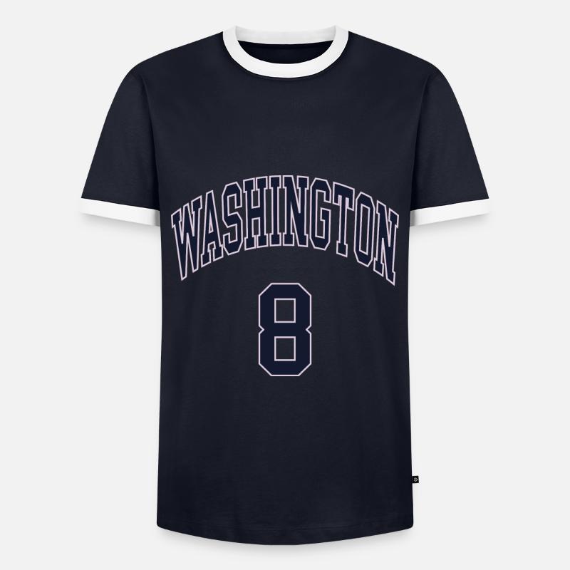 Washington 8 - Männer Kontrast-T-Shirt - Navy/Weiß