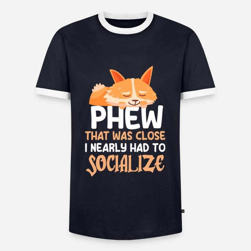 Introvertiert Schüchtern Antisozial - Männer Kontrast-T-Shirt - Navy/Weiß 