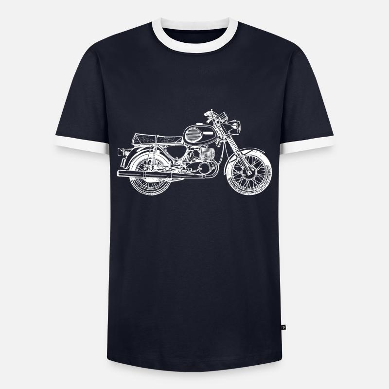MZ TS 250/1 - Ostalgie - Men's Ringer Shirt - navy/white 