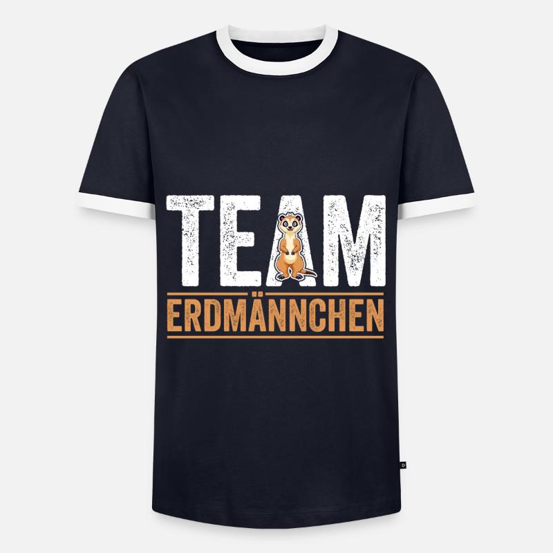 Team Erdmännchen - Männer Kontrast-T-Shirt - Navy/Weiß 