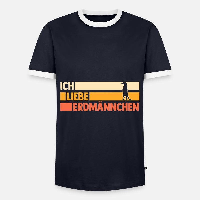 Erdmännchen - Männer Kontrast-T-Shirt - Navy/Weiß