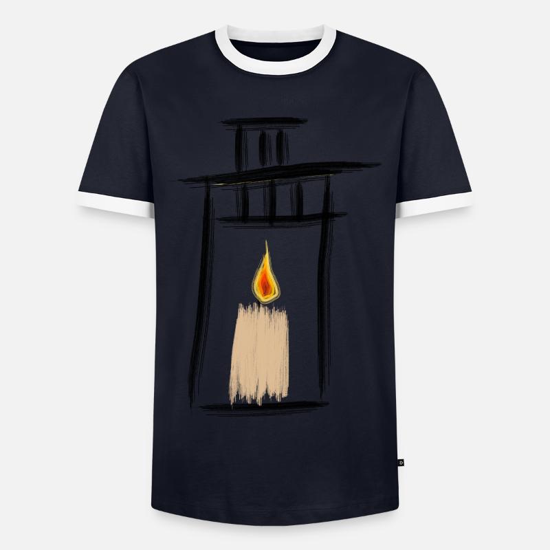 Laterne - Männer Kontrast-T-Shirt - Navy/Weiß