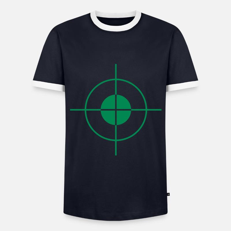 cible - target - Men's Ringer Shirt - navy/white 