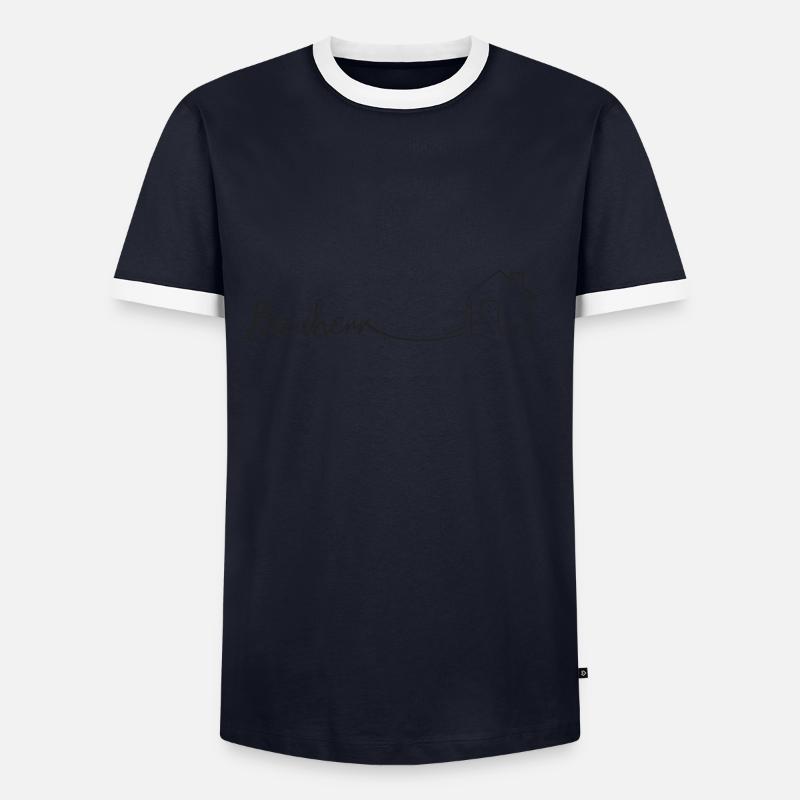 Bauherr Eigenheim - Männer Kontrast-T-Shirt - Navy/Weiß 