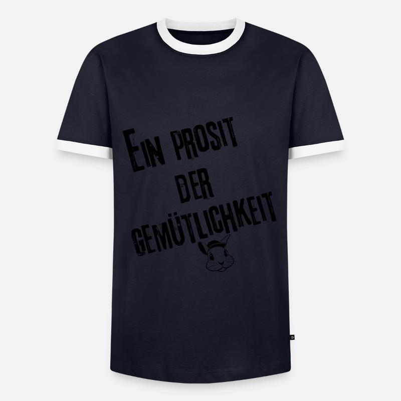 Ein Prosit Style | Redewendung - Männer Kontrast-T-Shirt - Navy/Weiß