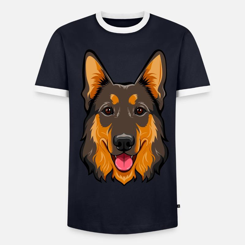 German Shepherd - Men's Ringer Shirt - navy/white 