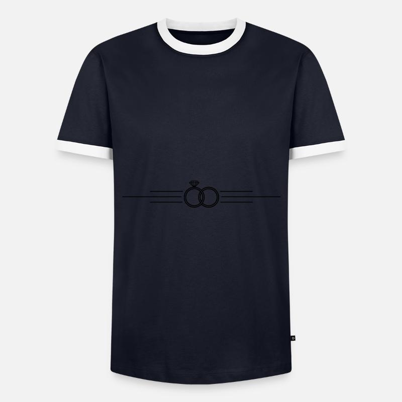 eheringe symbol ringe - Männer Kontrast-T-Shirt - Navy/Weiß 
