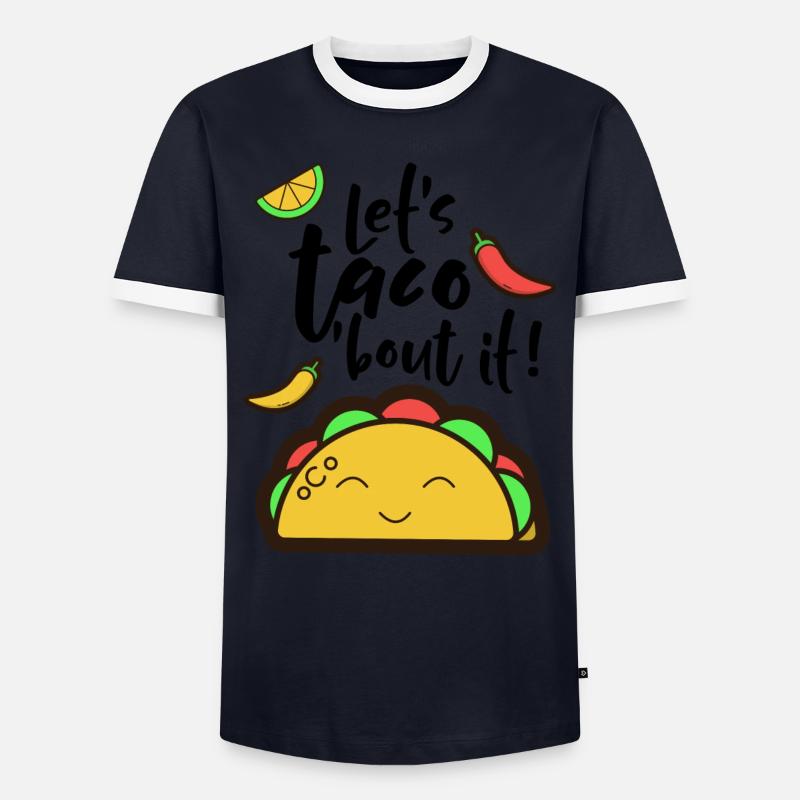 Let's taco 'bout it! - Männer Kontrast-T-Shirt - Navy/Weiß 
