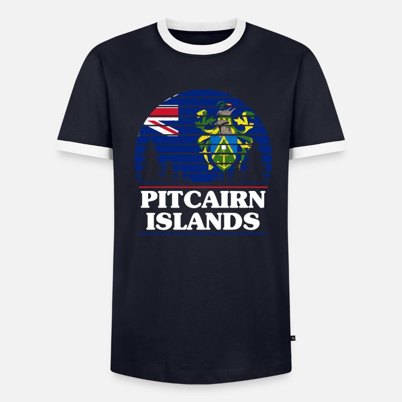 Pitcairninseln - Männer Kontrast-T-Shirt - Navy/Weiß