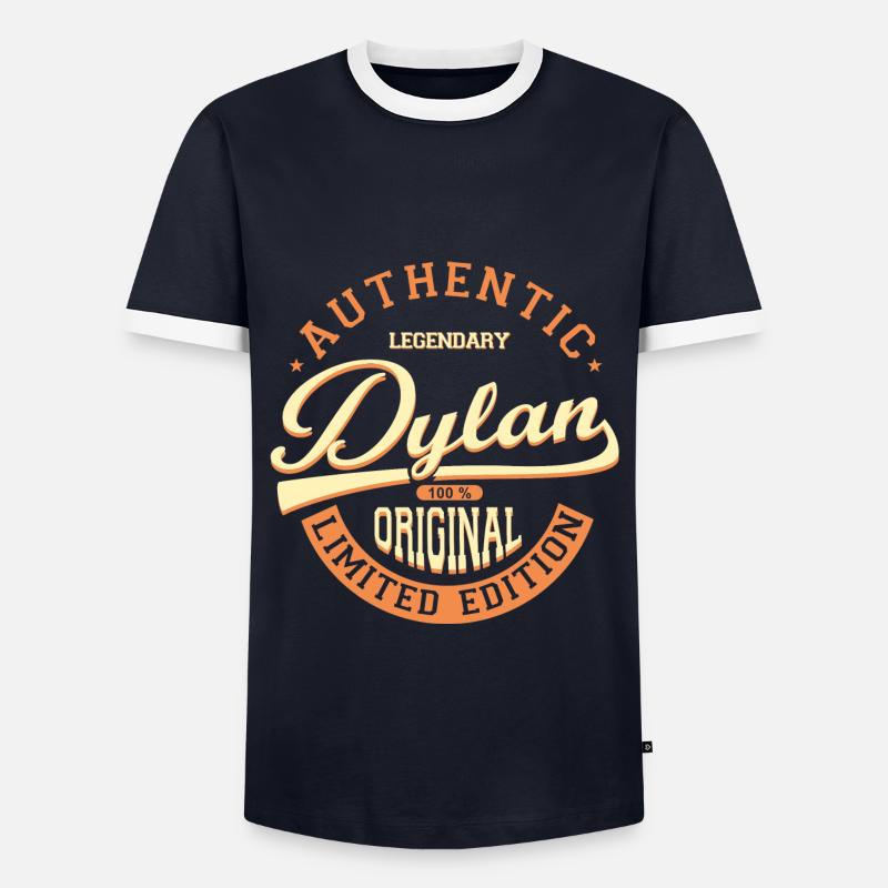 DYlAN Custom Tshirt Dylan Gift - Men's Ringer Shirt - navy/white 