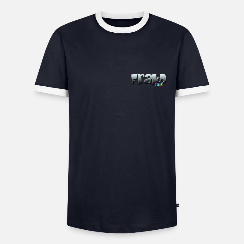 FrakD - Männer Kontrast-T-Shirt - Navy/Weiß