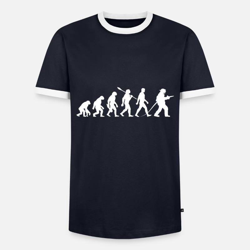 Evolution - Fire Brigade - Firefighter - Men's Ringer Shirt - navy/white