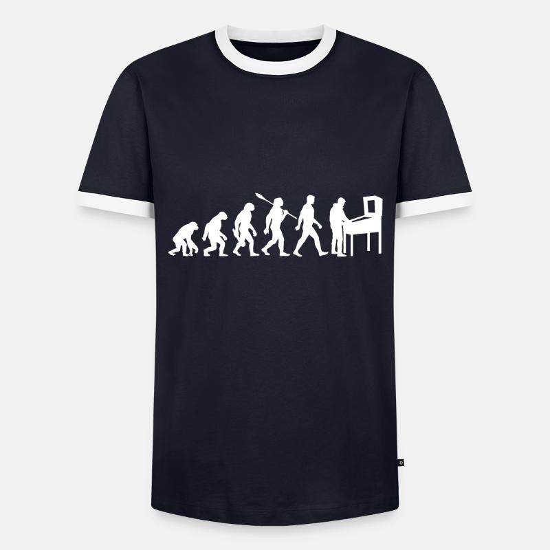 Evolution - Pinball - Pinball - Automatic - Men's Ringer Shirt - navy/white