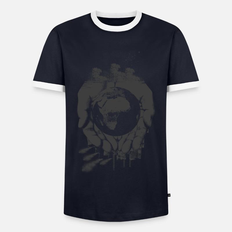 environment - Men's Ringer Shirt - navy/white 