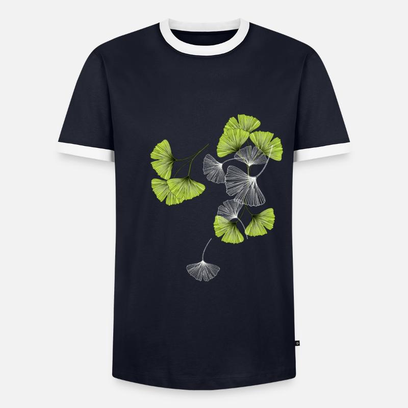Gingko - Männer Kontrast-T-Shirt - Navy/Weiß 