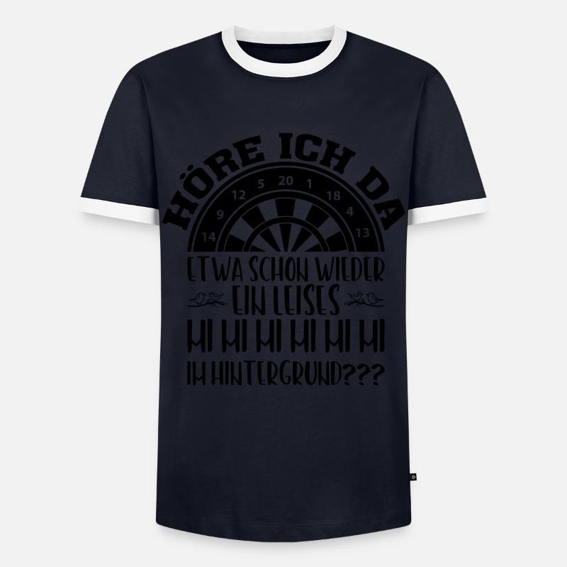 Darts Dart Dartpfeil Geschenkidee - Männer Kontrast-T-Shirt - Navy/Weiß 