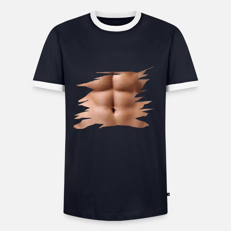 sixpack - Männer Kontrast-T-Shirt - Navy/Weiß