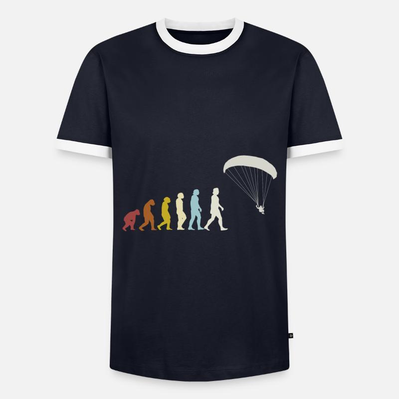Gleitschirm Gleitschirmfliegen Evolution - Männer Kontrast-T-Shirt - Navy/Weiß 