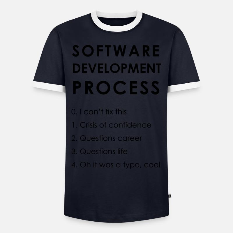Software Development Process - Männer Kontrast-T-Shirt - Navy/Weiß 