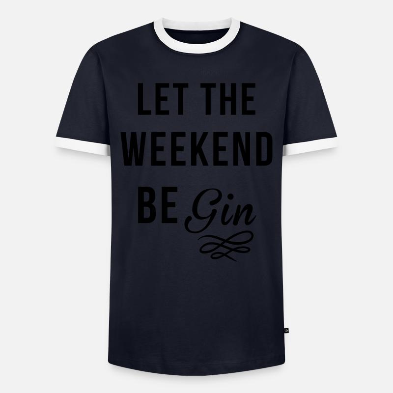 Gin - Men's Ringer Shirt - navy/white