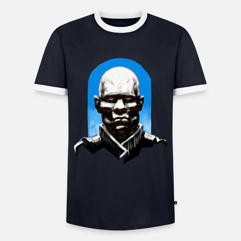 space marshall - Men's Ringer Shirt - navy/white 