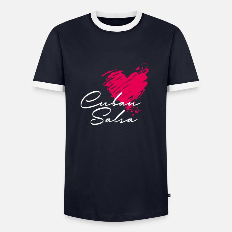 Cuban Salsa Salsa Dance - Männer Kontrast-T-Shirt - Navy/Weiß