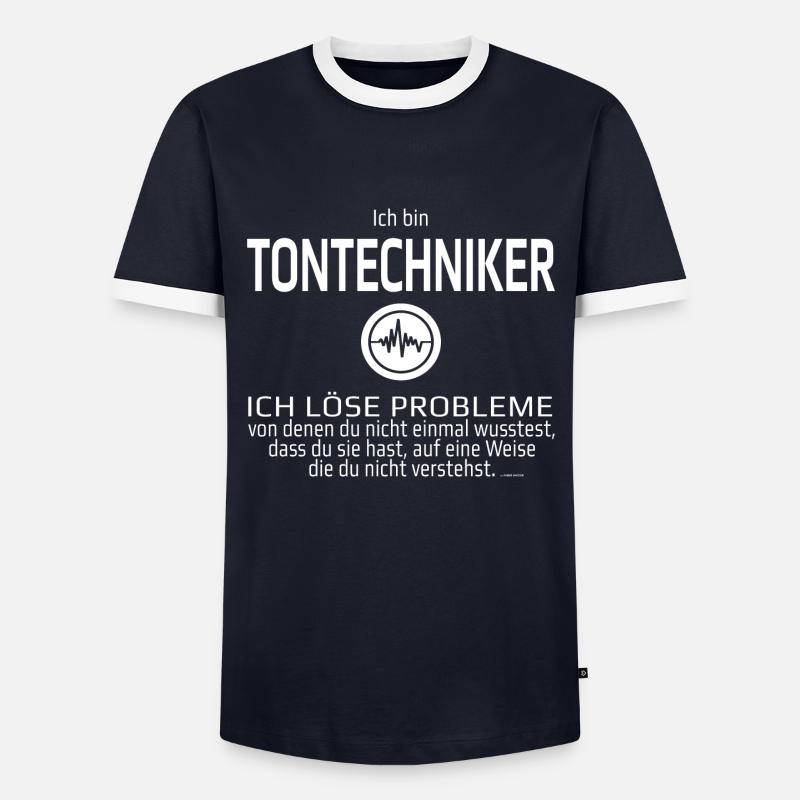 Ich bin Tontechniker - Männer Kontrast-T-Shirt - Navy/Weiß 