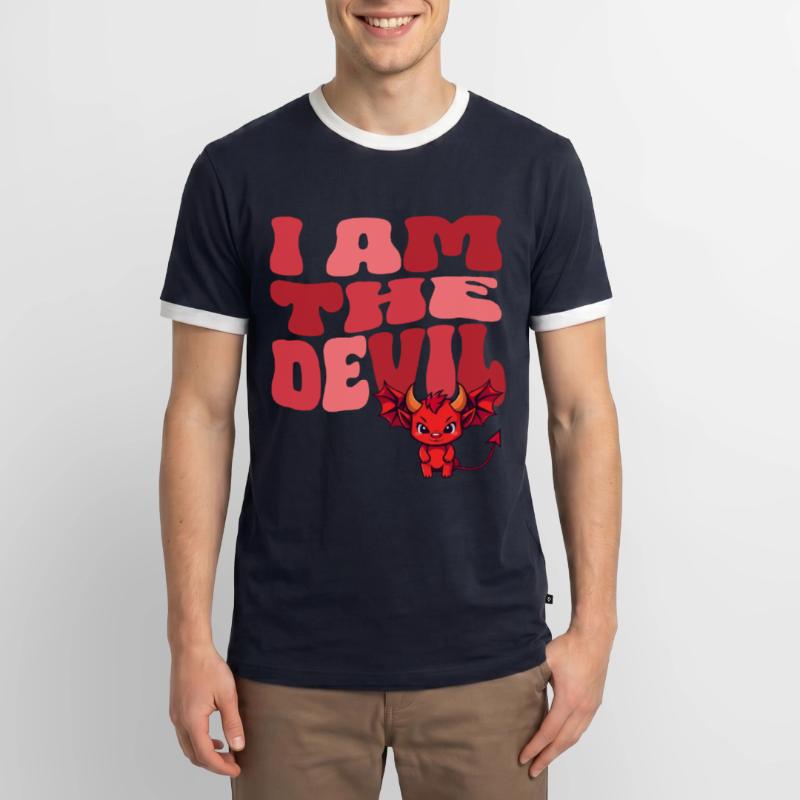 Devil Little Devil Devil Devil Woman Devil Guy Men's Ringer Shirt