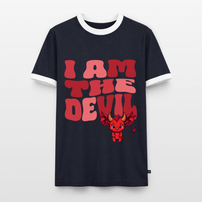 Devil Little Devil Devil Devil Woman Devil Guy Men's Ringer Shirt