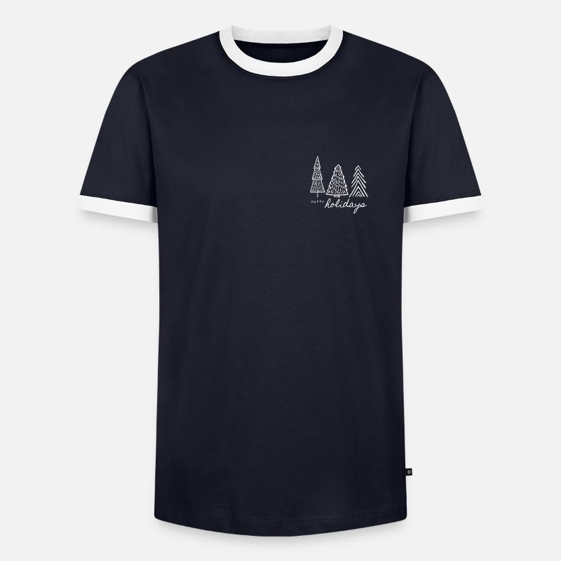 Weihnachten - Tannenbaum - Weihnachtspullover - Männer Kontrast-T-Shirt - Navy/Weiß