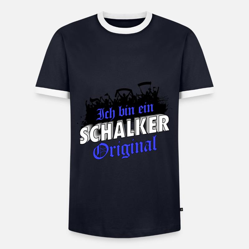 Ich bin ein Schalker Original | Schalke Geschenk - Männer Kontrast-T-Shirt - Navy/Weiß 