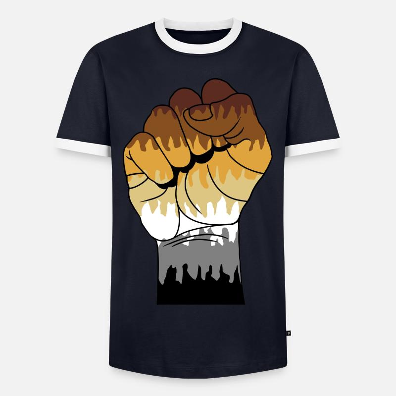 Bärenfaust - Männer Kontrast-T-Shirt - Navy/Weiß 