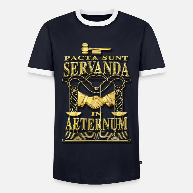 Pacta Sunt Servanda - Männer Kontrast-T-Shirt - Navy/Weiß 