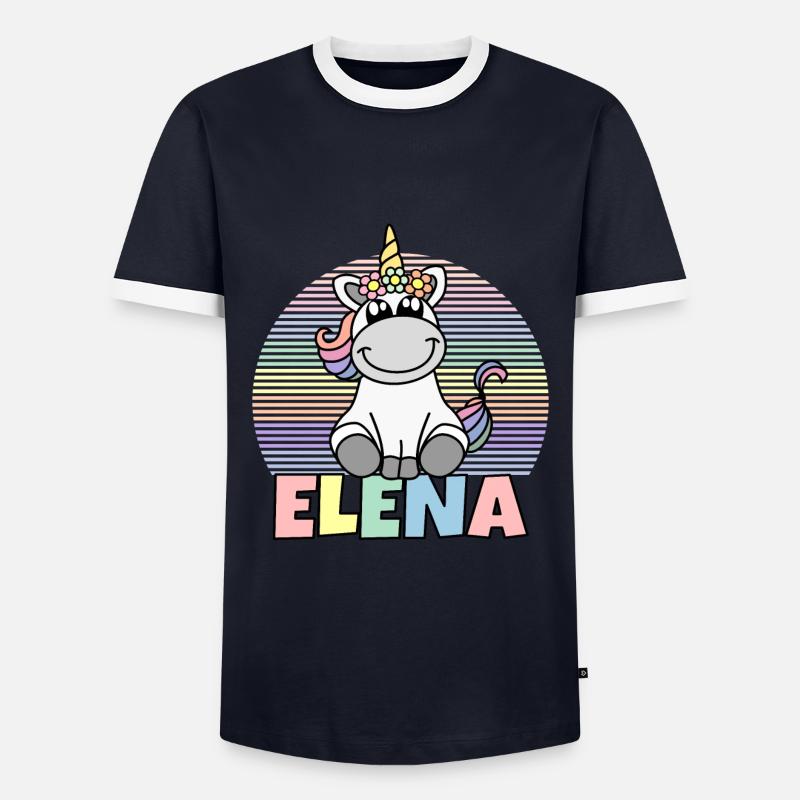 Elena Einhorn Name - Männer Kontrast-T-Shirt - Navy/Weiß