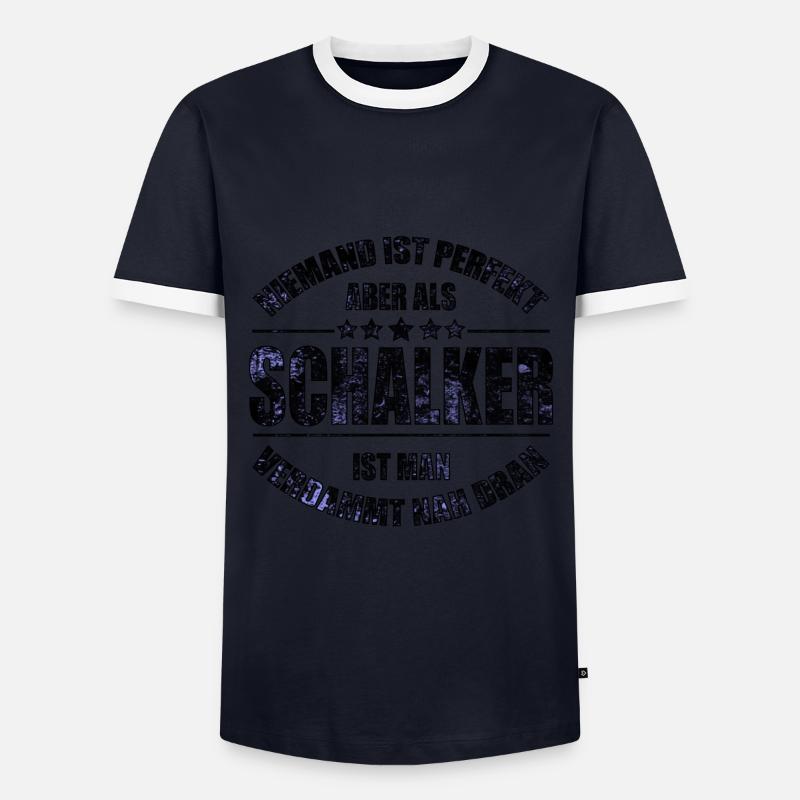 Schalker Fan Design Geschenkidee - Männer Kontrast-T-Shirt - Navy/Weiß 