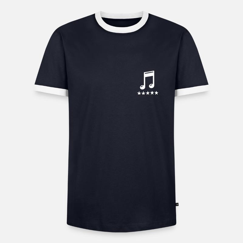 note - Männer Kontrast-T-Shirt - Navy/Weiß 