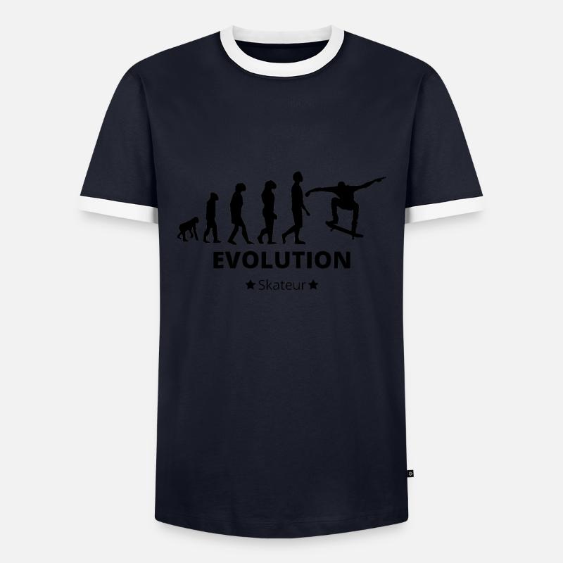 Evolution - Skateboarder - Men's Ringer Shirt - navy/white