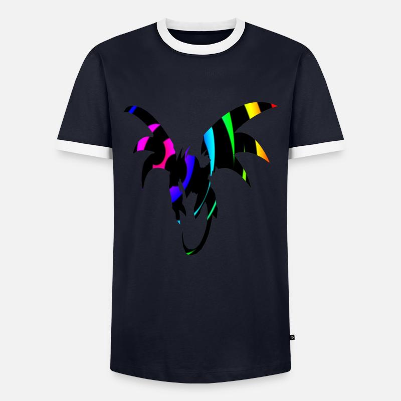 Dragon Bow Dragon Loop - Men's Ringer Shirt - navy/white