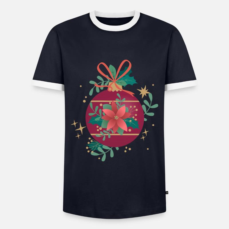 Weihnachtskugel - Männer Kontrast-T-Shirt - Navy/Weiß 
