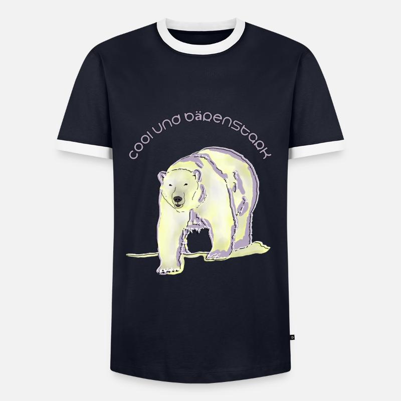 cool, bärenstark, Eisbär - Männer Kontrast-T-Shirt - Navy/Weiß