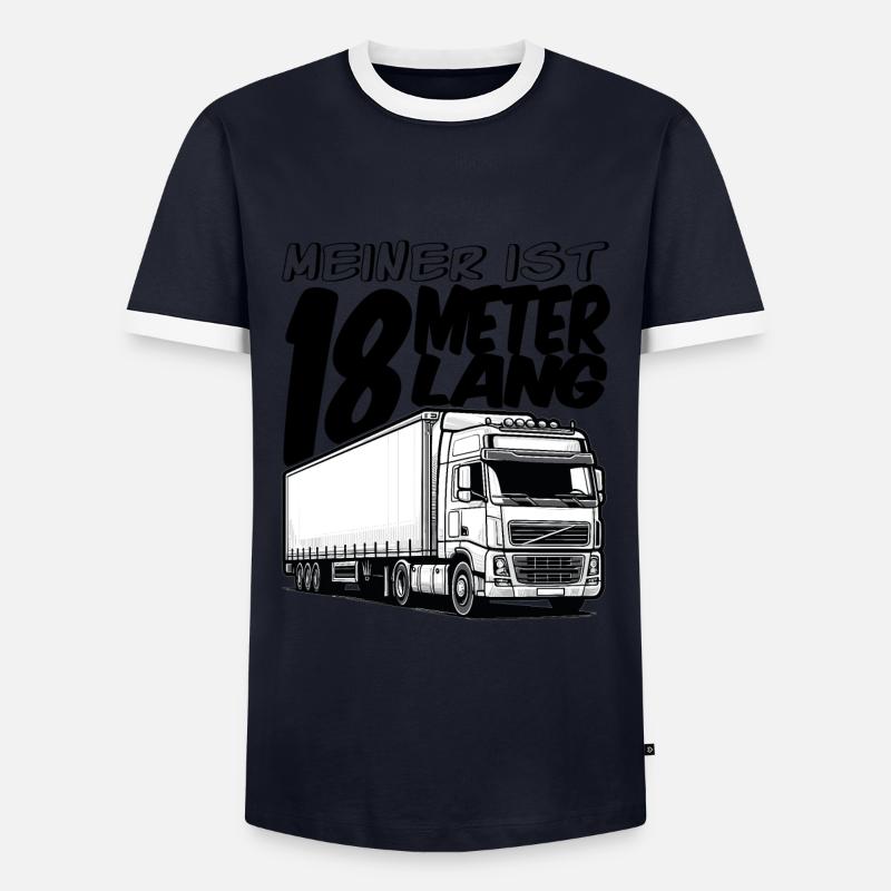 LKW 18 Meter - Männer Kontrast-T-Shirt - Navy/Weiß