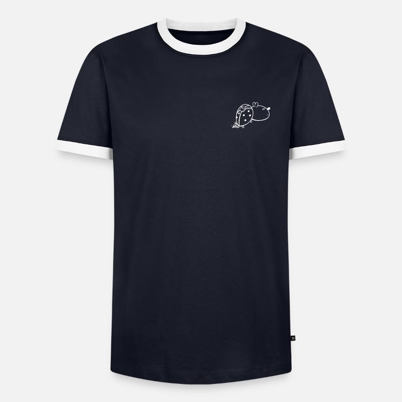 Ladybug - Männer Kontrast-T-Shirt - Navy/Weiß 