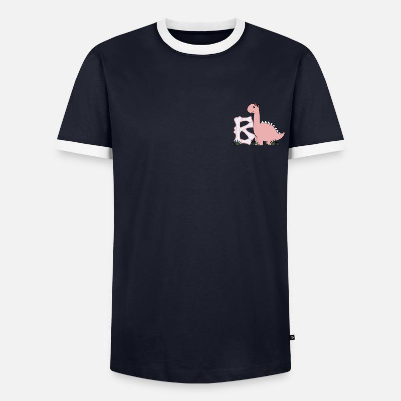 Buchstabe B - Männer Kontrast-T-Shirt - Navy/Weiß